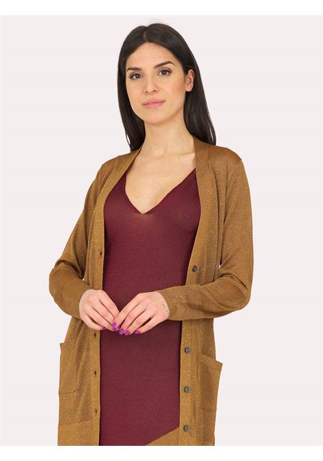 Cardigan lungo oro viejo  lurex IS COMING | Maglie | 2204-666417